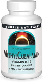 Source Naturals Methylcobalamin Vitamin B-12, Cherry Flavor, 1 mg - 120 Lozenges