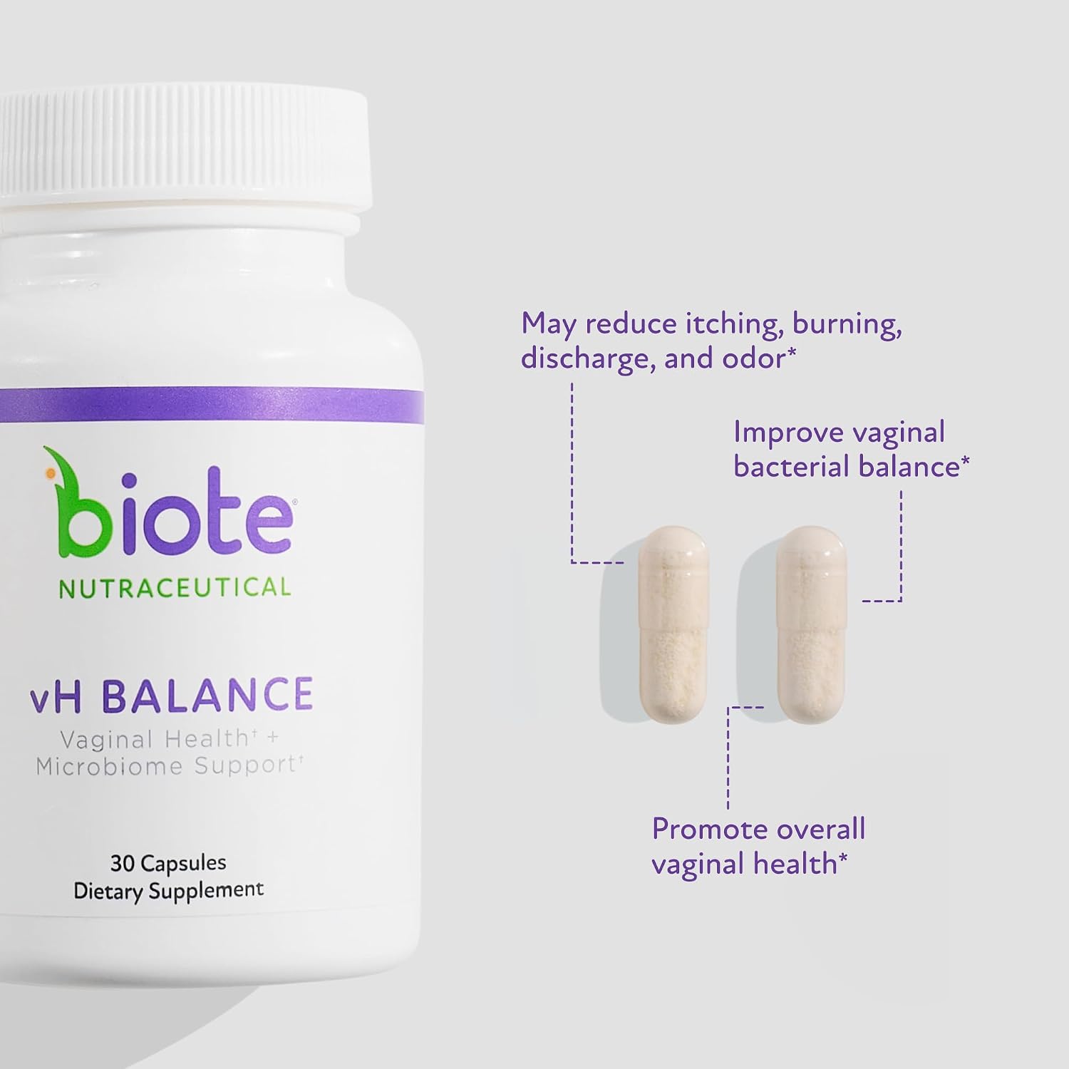 Biote Nutraceuticals - vH Balance - Vaginal Health + Microbiome Support
