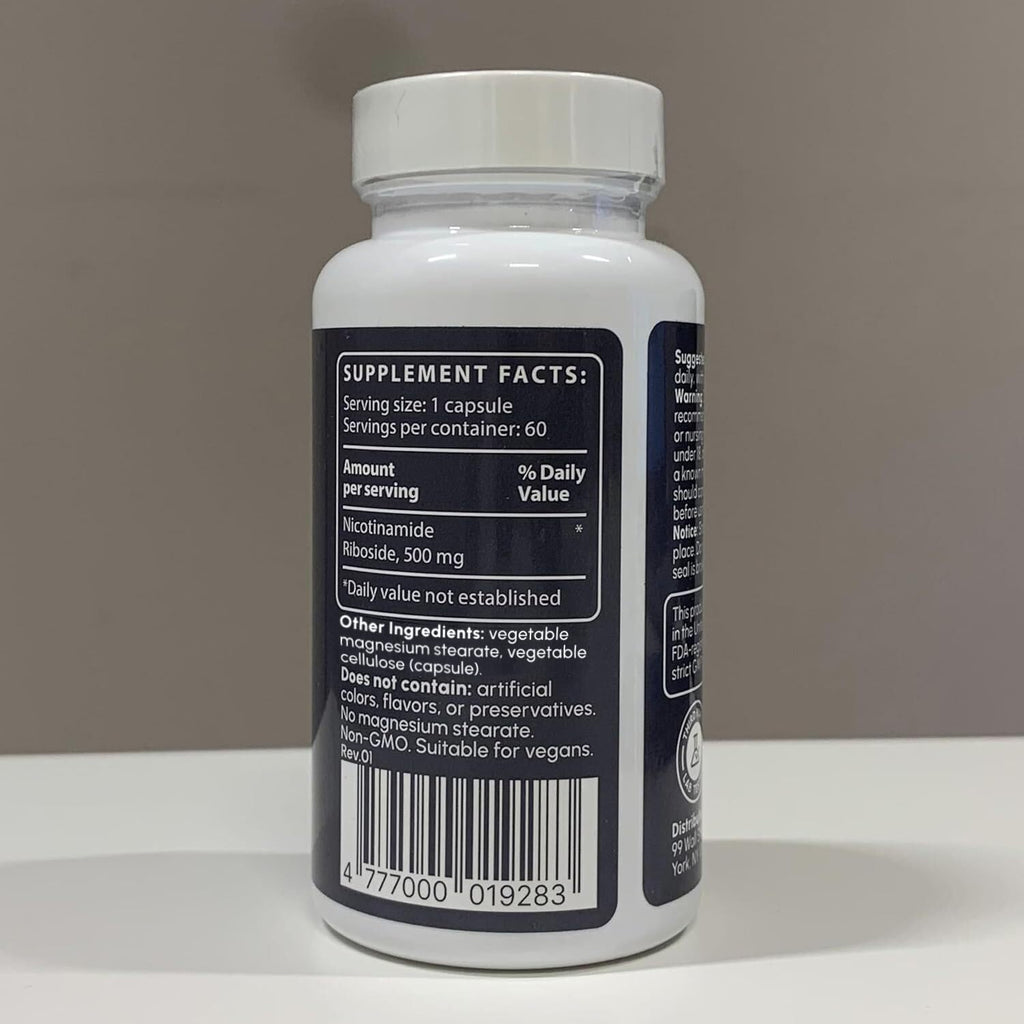 partiQlar NR - Nicotinamida Ribósido de Alta Pureza - 60 Cápsulas Veganas - Potenciador de NAD+ para Energía Celular y Reparación