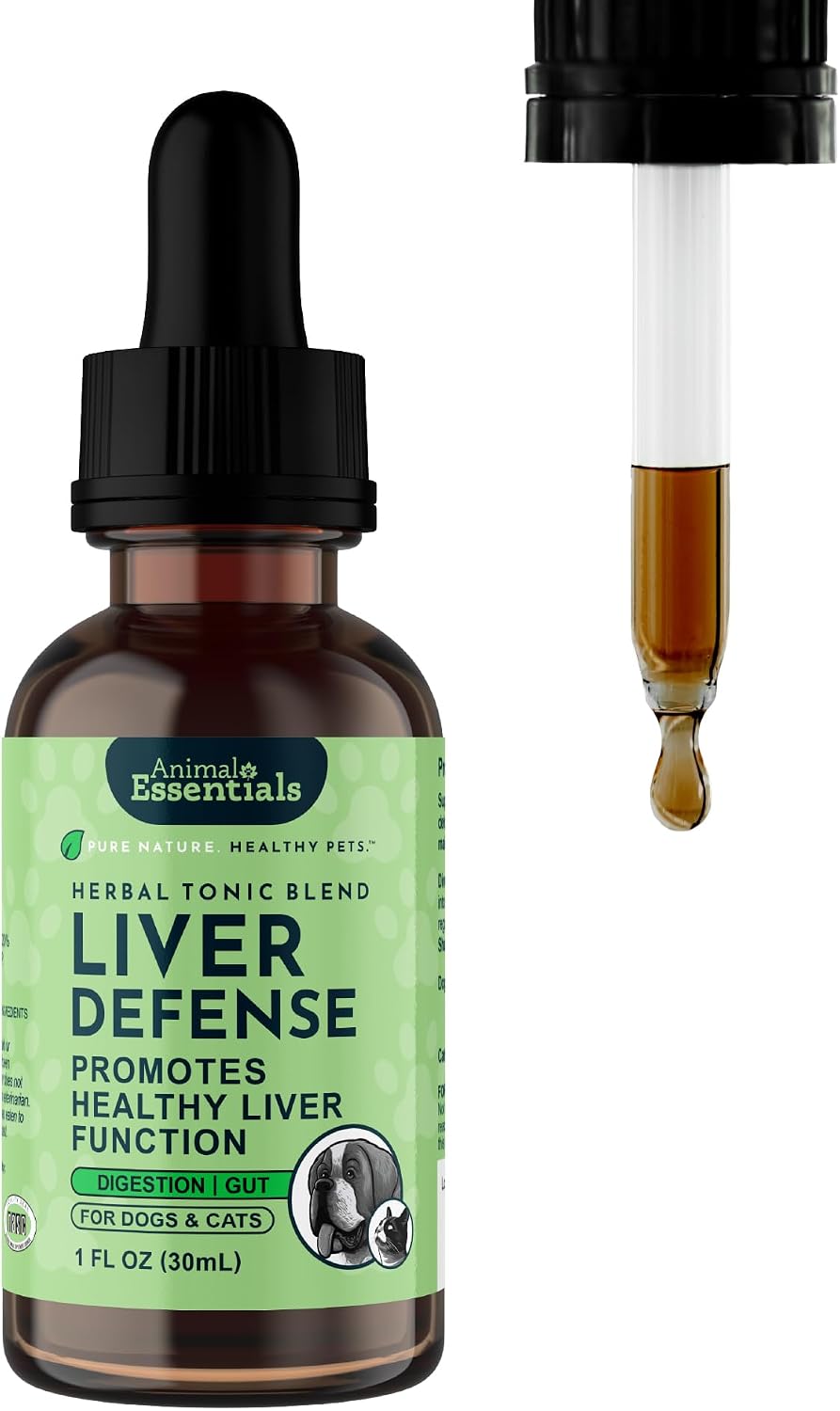 Liver Defense for Dogs and Cats - Liquid Liver Supplement with Milk Thistle and Dandelion - 60 ml