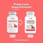 Vitacoffee Cápsulas de Cafeína - Fruta de Café, Vitamina C, D y Zinc - 60 Cápsulas Vegetales