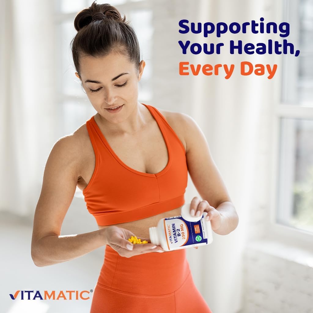 Vitamina B2 (Riboflavina) 250 mg – 200 Cápsulas Vegetarianas – Vitamatic