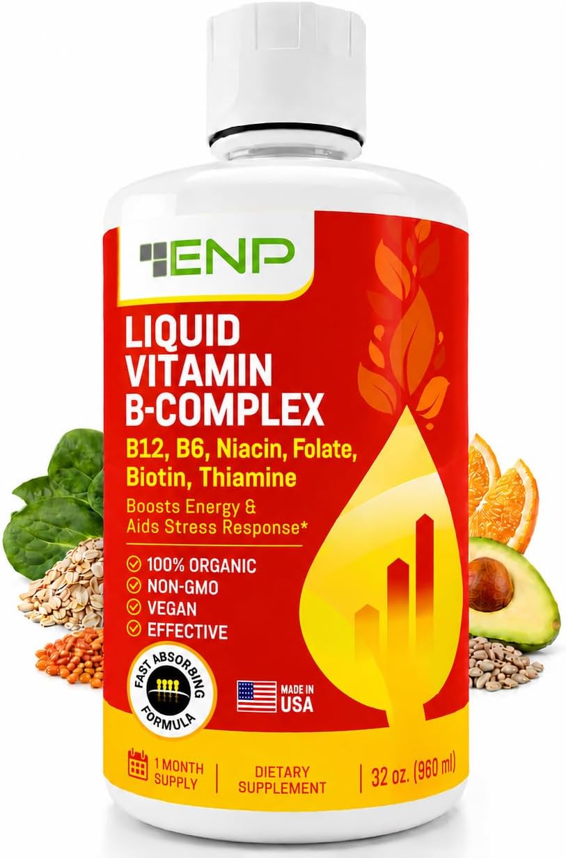 ENP Super B Complex Liquid - B12, B6, Tiamina y Biotina - Apoyo Energético, Metabólico y Nervioso - Vitaminas B Líquidas para el Bienestar Diario - 32 Porciones