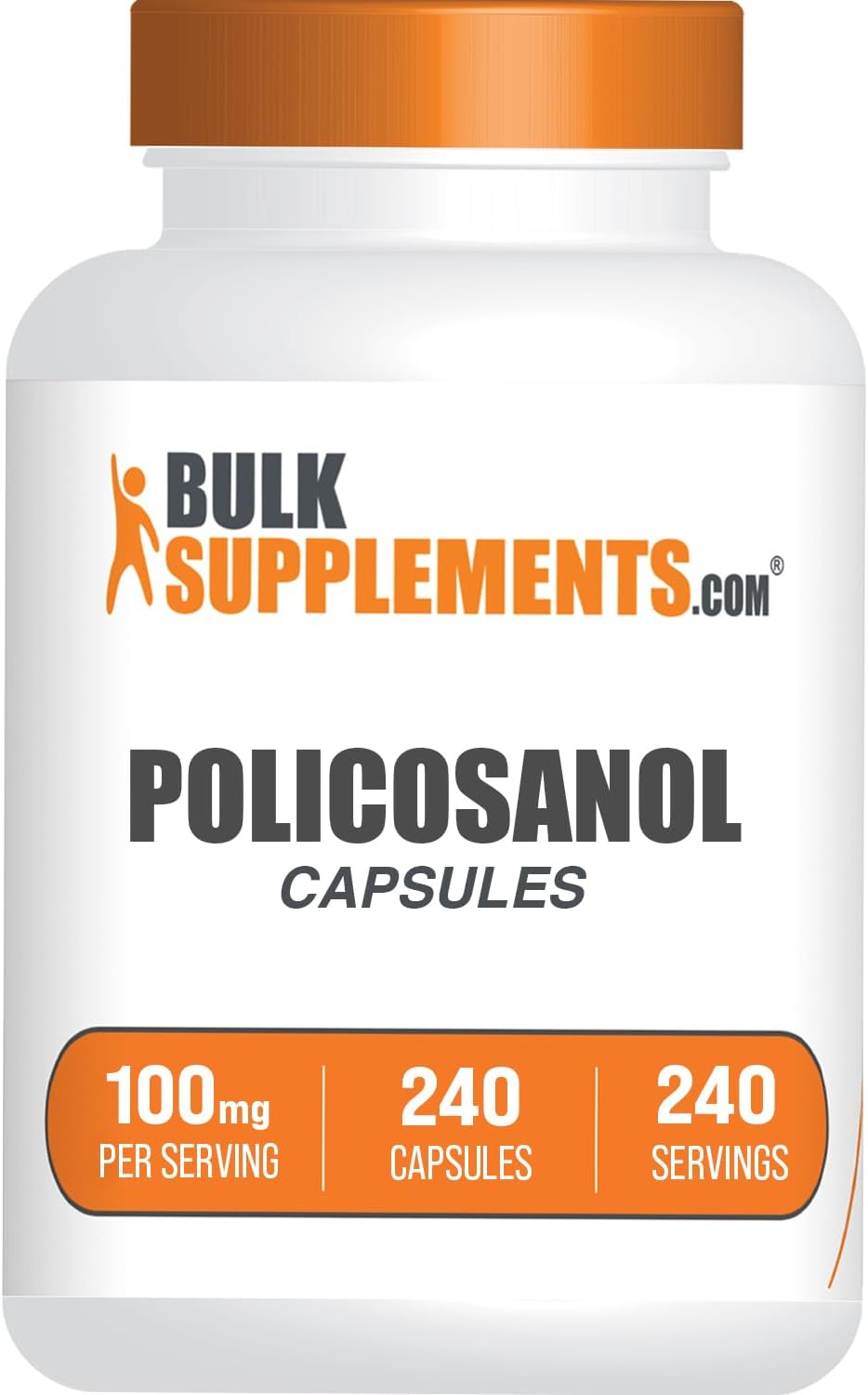 BulkSupplements Policosanol 100mg Cápsulas - De Caña de Azúcar - 240 Cápsulas