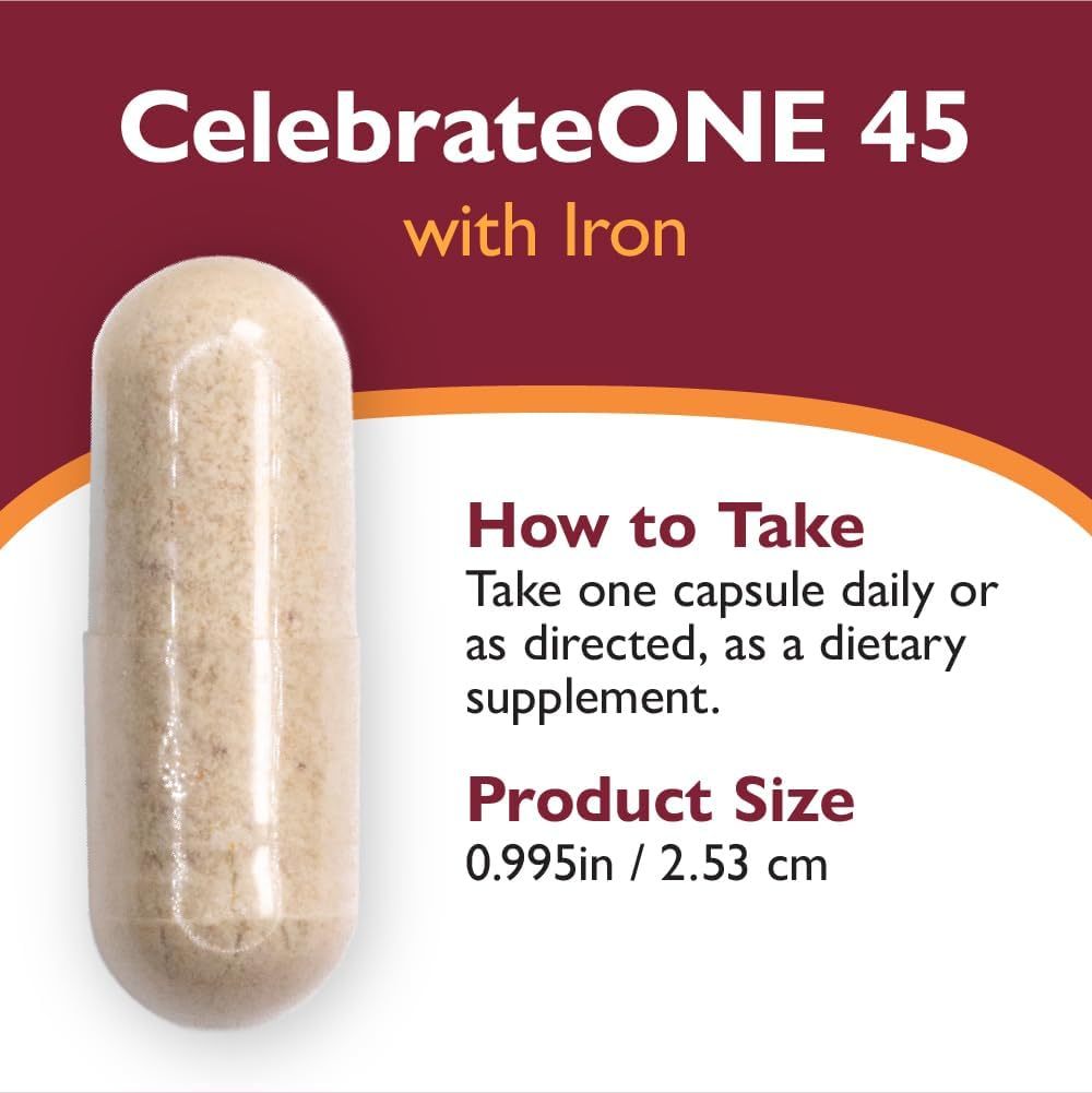 CelebrateONE 45 Multivitamínico Bariátrico con Hierro 45 mg, 30 Cápsulas