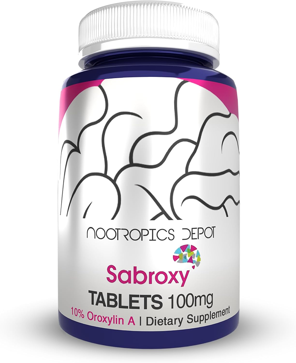 Comprimidos Nootropics Depot Sabroxy® | 100 mg | 90 Unidades | Mínimo 10% de Oroxilina-A | Oroxylum indicum | Puede Ayudar a Promover la Concentración y la Motivación