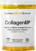 California Gold Nutrition CollagenUP®, Péptidos de Colágeno Marino Hidrolizado con Ácido Hialurónico y Vitamina C, Sin Sabor, 206 g
