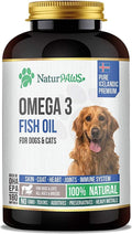 NaturPAWS Omega 3 para Perros y Gatos - 1000 mg de DHA y EPA - Apoya Piel, Pelaje, Articulaciones, Corazón y Sistema Inmunológico - 180 Cápsulas Blandas