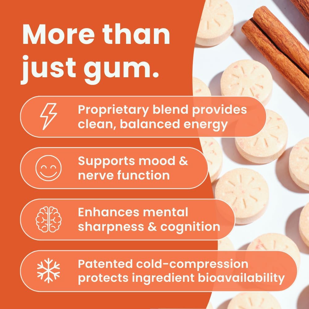 NeuroGum Energy & Focus, Canela, 12 Paquetes, 9 Piezas Cada Uno