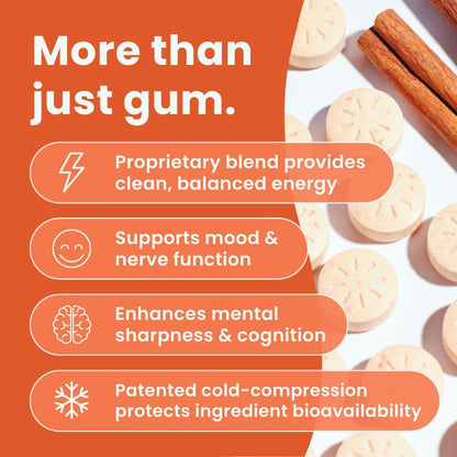 NeuroGum Energy & Focus, Canela, 12 Paquetes, 9 Piezas Cada Uno – Image 3