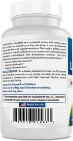 Best Naturals L-Metionina 500 mg, 120 Cápsulas Vegetarianas