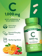 Nature's Truth Vitamina C 1000 mg con Bioflavonoides y Escaramujo – Comprimidos recubiertos – 100 unidades (Envase de 3)