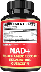 Satoomi Suplemento NAD con Nicotinamida Ribósido, Resveratrol y Quercetina - 60 Cápsulas - 30 Días
