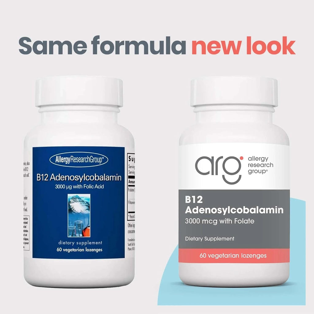 Nutricology B12 Adenosilcobalamina 3000 mcg - Comprimidos de Vitamina B12 Activa - Energía Mitocondrial y Apoyo Nervioso - Vegetariano - 60 Comprimidos