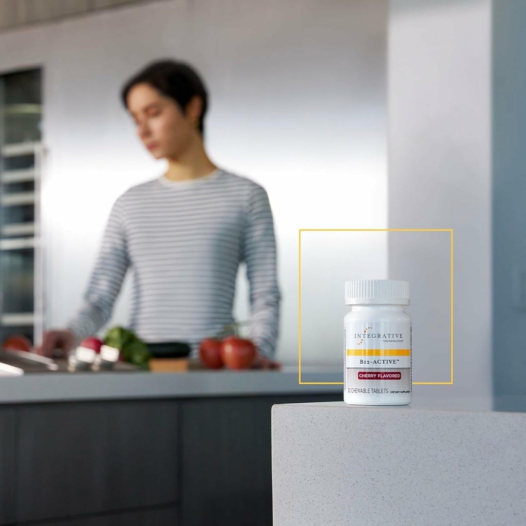 B12-Active - Metilcobalamina 1000 mcg - 30 Comprimidos Masticables Sabor Cereza