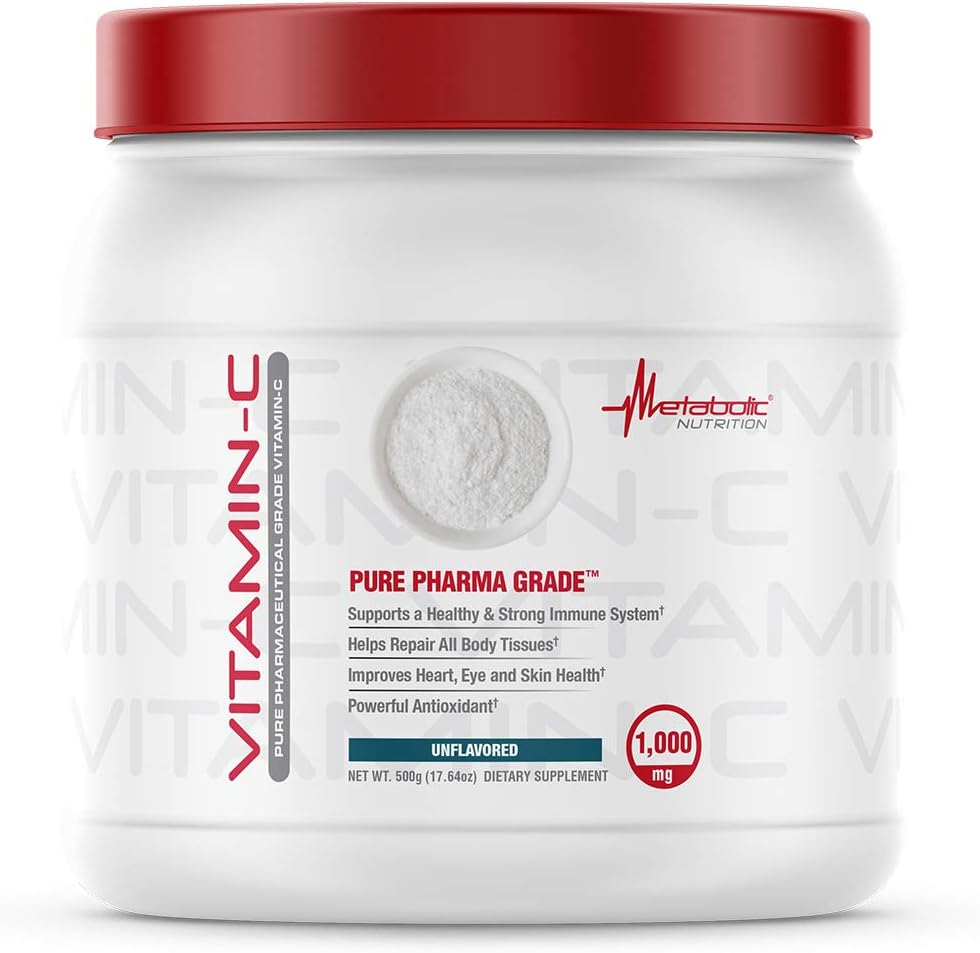 Metabolic Nutrition Vitamina C 1000 mg - Ácido Ascórbico Puro Grado Farmacéutico (500 g)