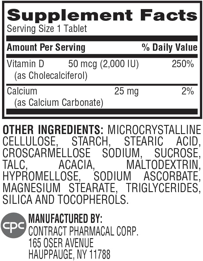 Earth's Splendor Vitamina D 2000 UI – 75 Comprimidos
