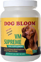 Dog Bloom VM Supreme - Suplemento de Vitaminas y Minerales para Perros - Sabor a Queso Real - 907g