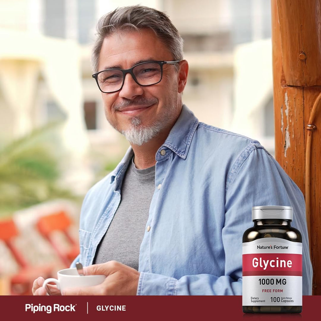 Piping Rock Glicina Cápsulas 1000mg | 100 Cápsulas | Libre de OGM, Sin Gluten
