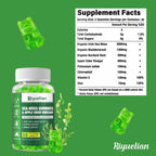 Riyuetian Gominolas de Musgo Marino - 60 unidades - Sabor Natural a Manzana - Suplemento de Sea Moss con Bladderwrack y Raíz de Bardana - Vegano y No GMO