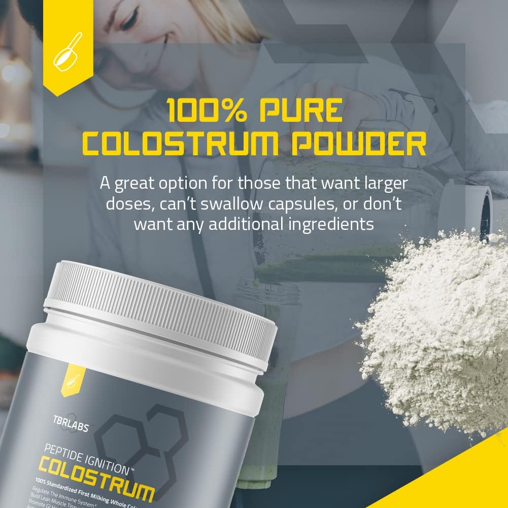 TBR Labs Calostro en Polvo, de Vacas Alimentadas con Pasto, 200g (132 Raciones)