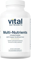 Vital Nutrients Multi-Nutrients 2 - Citrate/Malate Formula (with Copper and no Iron) - Multivitamin and Mineral with Antioxidants - 180 Vegetarian Capsules
