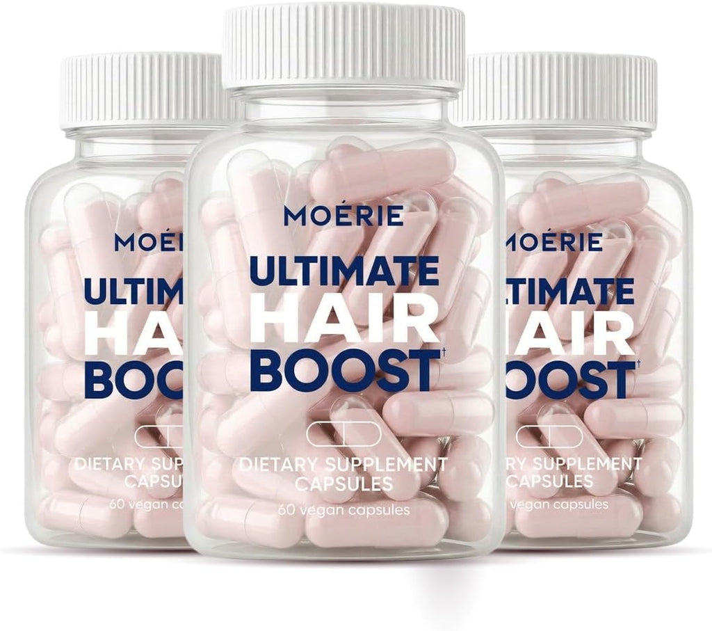Moerie Ultimate Hair Boost - Complementos para Cabello, Piel y Uñas con Biotina y Minerales - 180 Cápsulas