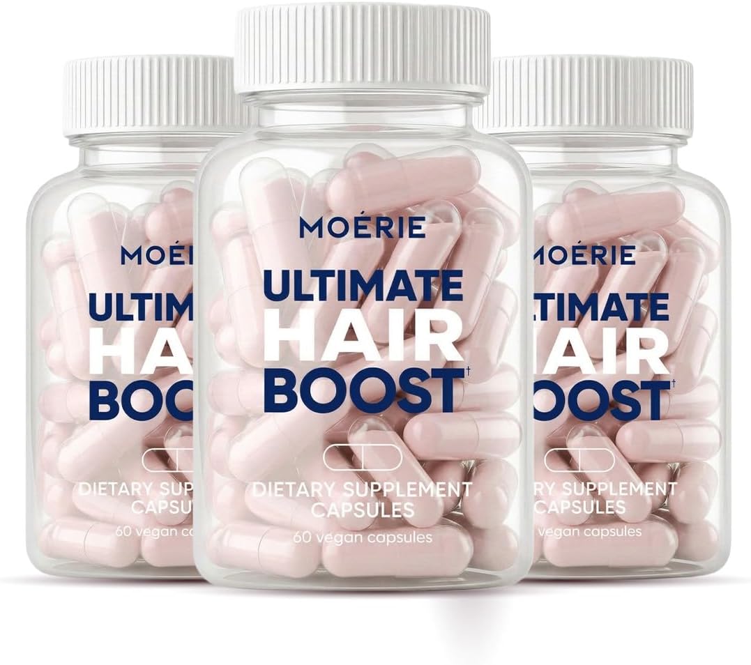 Moerie Ultimate Hair Boost - Complementos para Cabello, Piel y Uñas con Biotina y Minerales - 180 Cápsulas