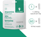 brain feed Suplemento de L-Tirosina 800mg, 60 Cápsulas Veganas