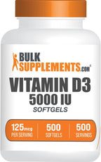 Vitamina D3 5000 UI – 365 Cápsulas Blandas de Colecalciferol