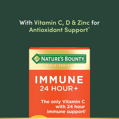 Nature's Bounty Immune 24 Hour +, Vitamina C con Ester-C, 1000 mg, Vitamina D y Zinc, Cápsulas Blandas, 50 Unidades – Image 3