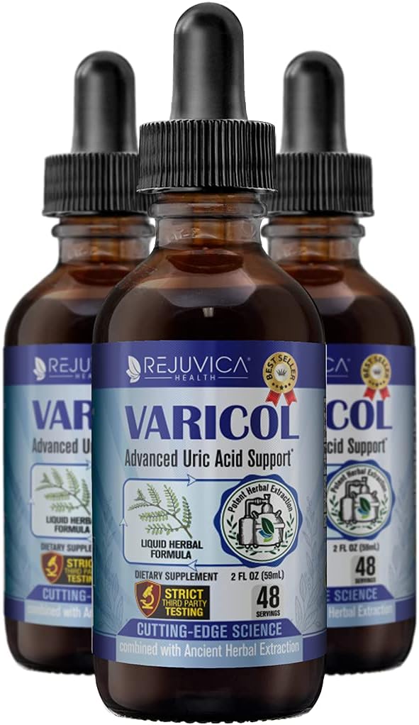Varicol - Suplemento Líquido para el Apoyo del Ácido Úrico - Cereza Ácida, Chanca Piedra, Apio, Jengibre y Más