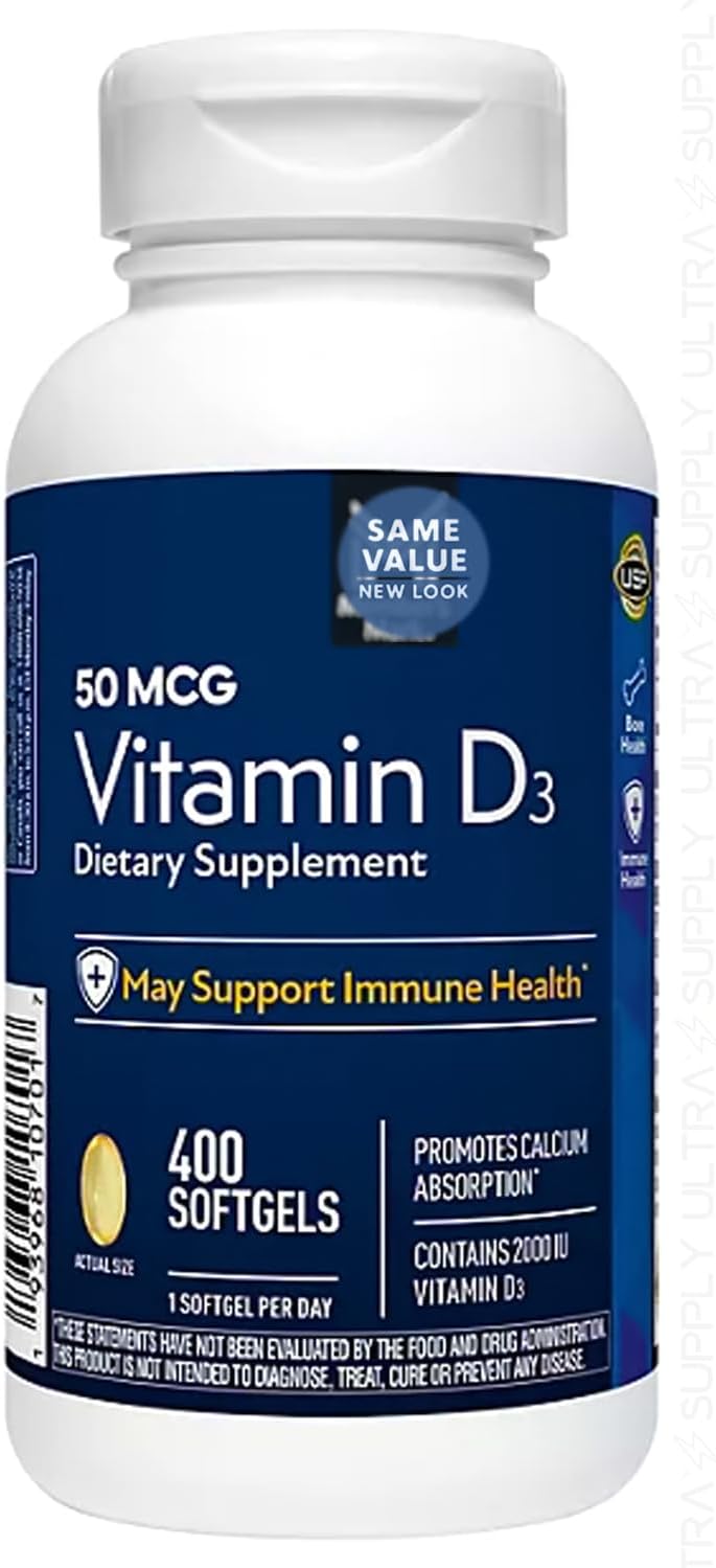 Members Mark Vitamina D3 2000 UI (50 mcg) - 400 Cápsulas Blandas
