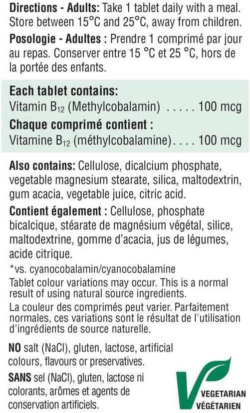 Jamieson B12 100 mcg (Metilcobalamina) – 100 Comprimidos