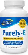 Purely-E de North American Herb & Spice - Complejo de Vitamina E Natural sin Soja - 60 Cápsulas