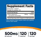 Nutricost Vitamin B1 (Thiamine) 500mg, 120 Capsules (2-Pack)