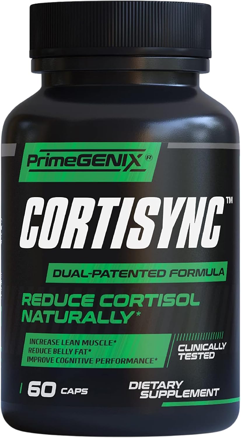 PrimeGENIX CortiSync - Reduce Cortisol, Aumenta Energía y Mejora Enfoque con Sensoril Ashwagandha - 60 Cápsulas