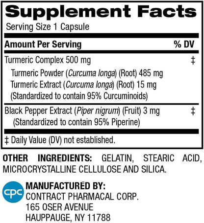 Earth's Splendor Complejo de Cúrcuma con Pimienta Negra 500mg, 90 Cápsulas – Image 2