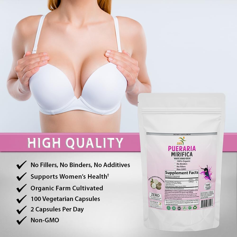 Pueraria Mirifica Extracto 10:1, 1000mg, 100 Cápsulas Veganas