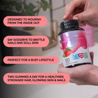 LIVS Biotin Gummies 10000 mcg - Gominolas de Biotina para Cabello, Piel y Uñas - Sabor Natural a Uva - Vegano, Sin Gluten - 90 Unidades