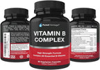 Purest Vantage Vitamin B Complex Vitamins B12, B1, B2, B3, B5, B6, B7, B9, Folic Acid - Super B Complex for Women, Men, Adults - 90 Cápsulas Vegetarianas