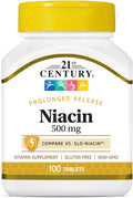 21st Century Niacina 500 mg Comprimidos de Liberación Prolongada, 100 unidades