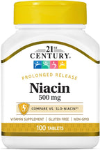 21st Century Niacina 500 mg Comprimidos de Liberación Prolongada, 100 unidades