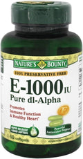 Nature's Bounty Vitamina E 1000 UI Cápsulas Blandas - 60 Cápsulas (Paquete de 2)
