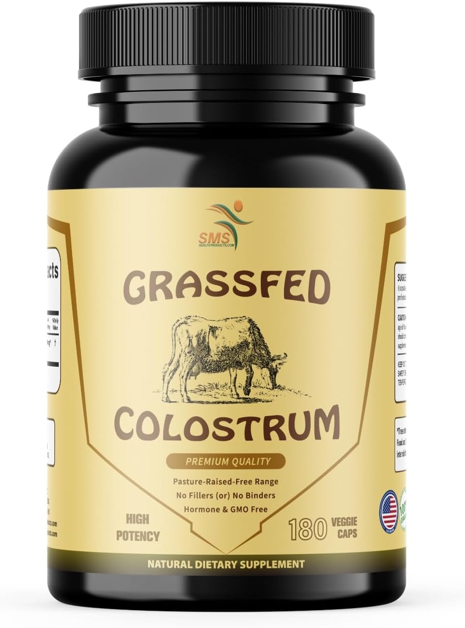 Suplemento de Calostro Bovino de Pasto, 3000 mg, para el Bienestar General, No OGM, 180 Cápsulas