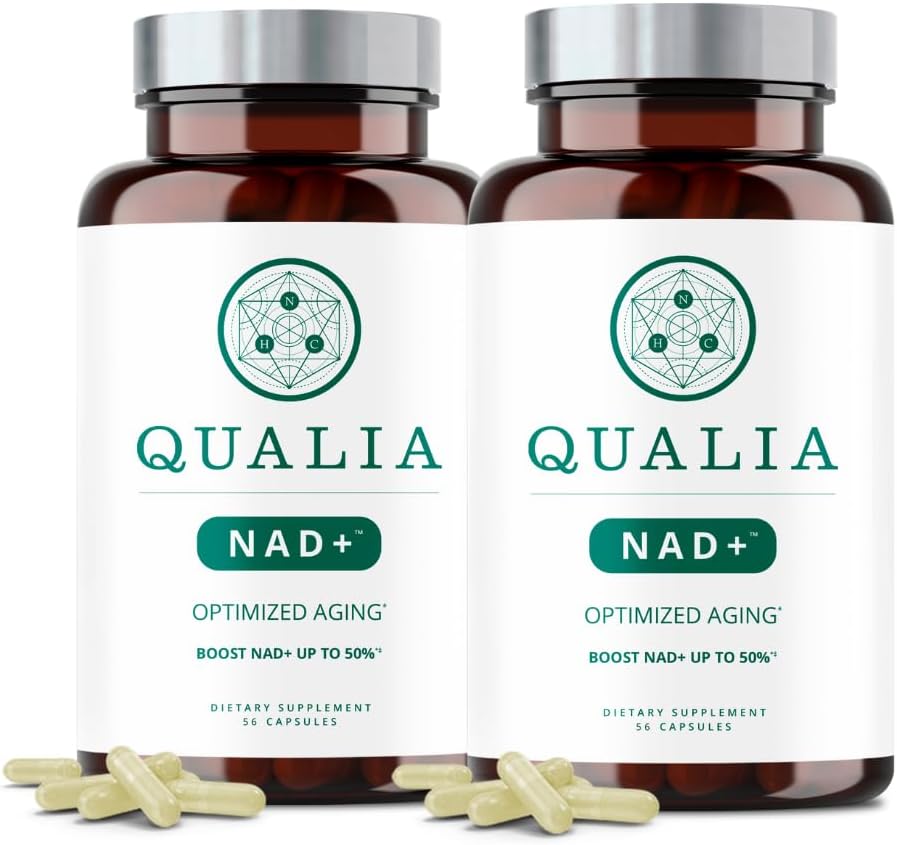 Qualia NAD+ Suplemento – Precursores de NAD+ (Niacina, NR, Niacinamida) – 2 Meses