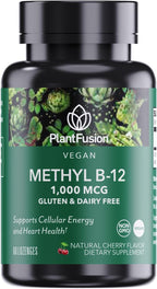PlantFusion Vitamina B12 Metilcobalamina 1000 mcg - 60 Comprimidos Sublinguales Sabor Cereza