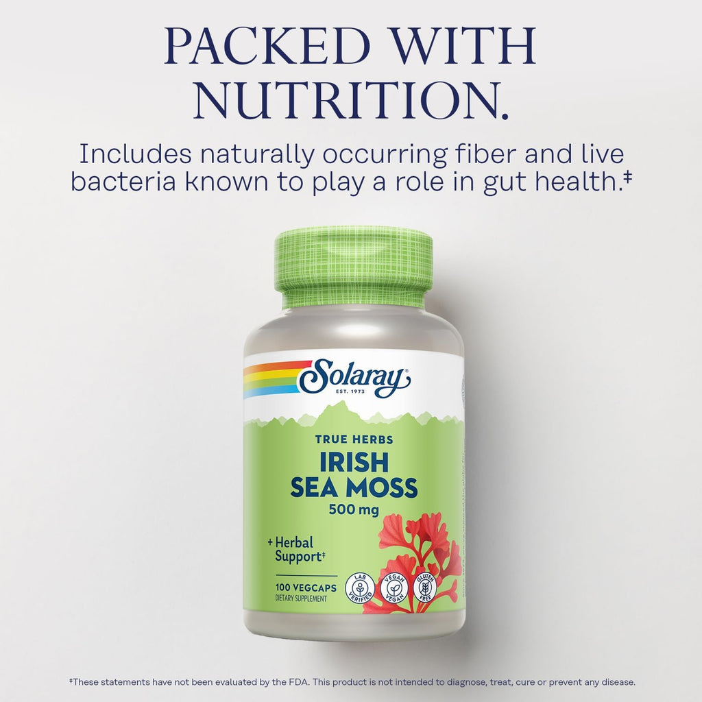 Solaray Irish Sea Moss 500 mg - 100 Cápsulas Veganas
