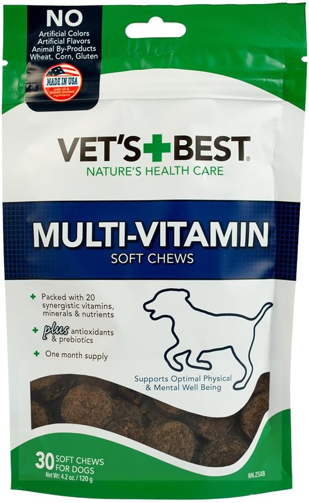 Vet's Best Multivitamínico en Masticables Blandos para Perros - Suministro para 30 Días
