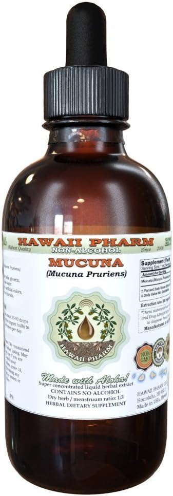 Extracto Líquido de Mucuna Pruriens sin Alcohol - Hawaii Pharm - 2x946 ml (32 oz)